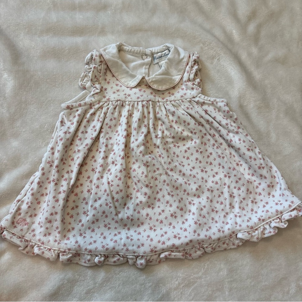 Ralph Lauren floral dress 6 months striped baby baby girl Peter Pan collar